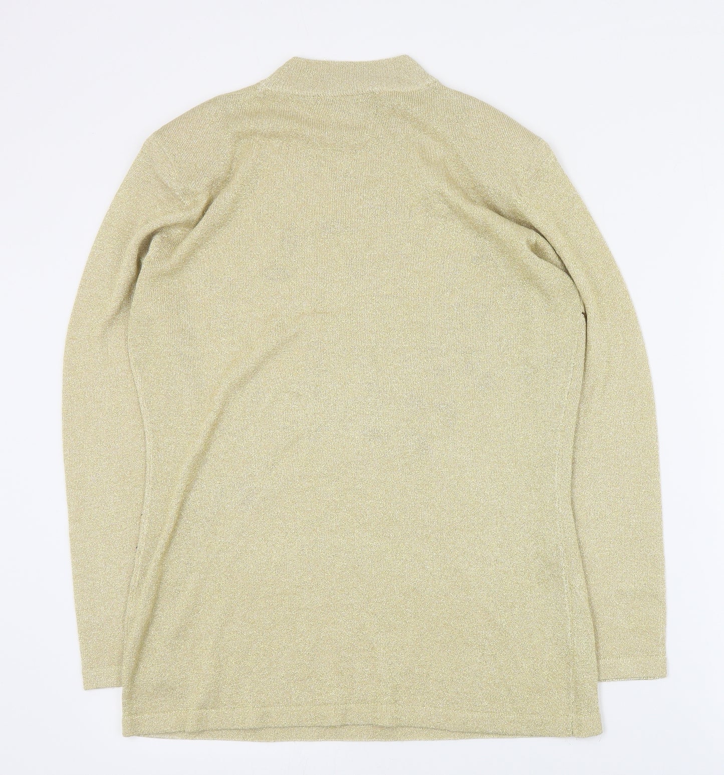 Casamia Womens Gold Mock Neck  Rayon Pullover Jumper Size M