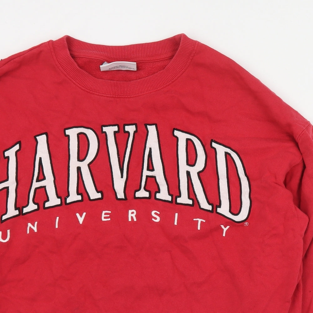 F&F Womens Red  Cotton Pullover Sweatshirt Size 12  Pullover - Harvard