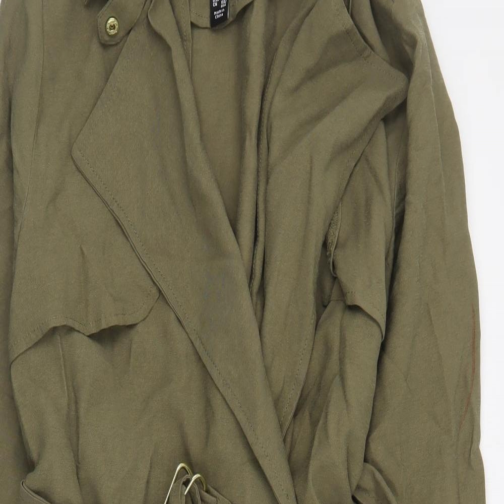 New Look Womens Green   Trench Coat Coat Size 6  Tie