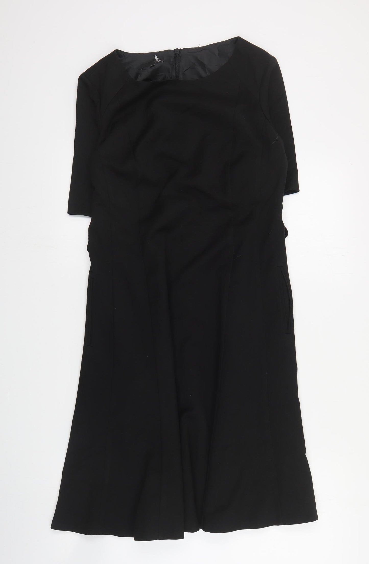 NEXT Womens Black  Polyester Fit & Flare  Size 10  Round Neck Zip