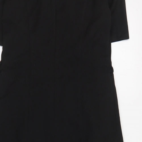 NEXT Womens Black  Polyester Fit & Flare  Size 10  Round Neck Zip