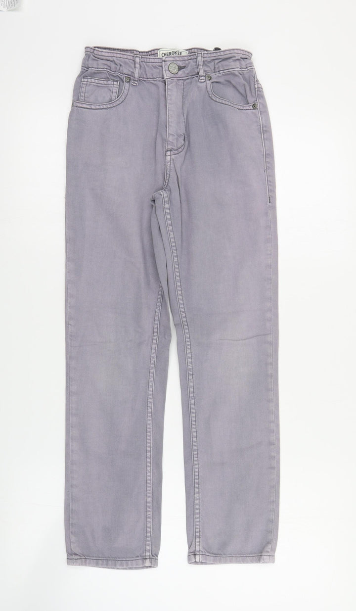 Cherokee Boys Purple Cotton Straight Jeans Size 9-10 Years Regular Zip