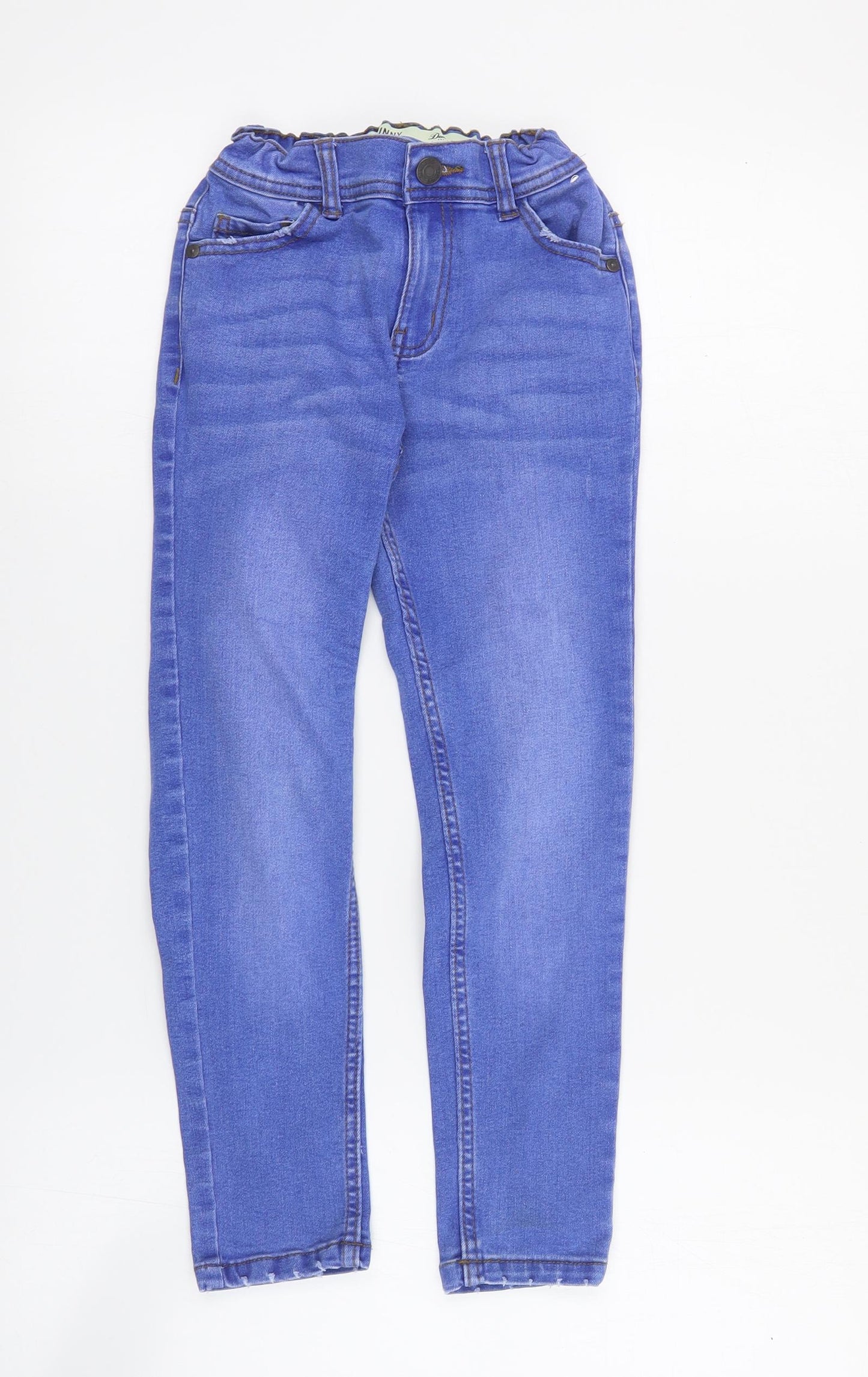 Primark Boys Blue  Cotton Skinny Jeans Size 7-8 Years  Regular Zip