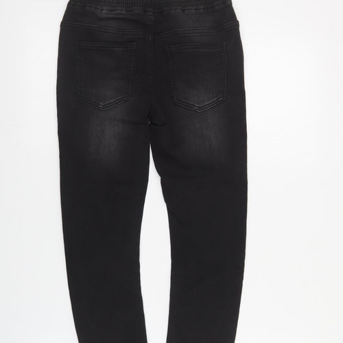 Matalan Boys Black  Cotton Skinny Jeans Size 9 Months  Regular Drawstring