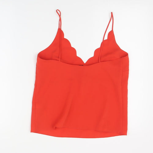 Topshop Womens Red  Polyester Camisole Tank Size 8 V-Neck