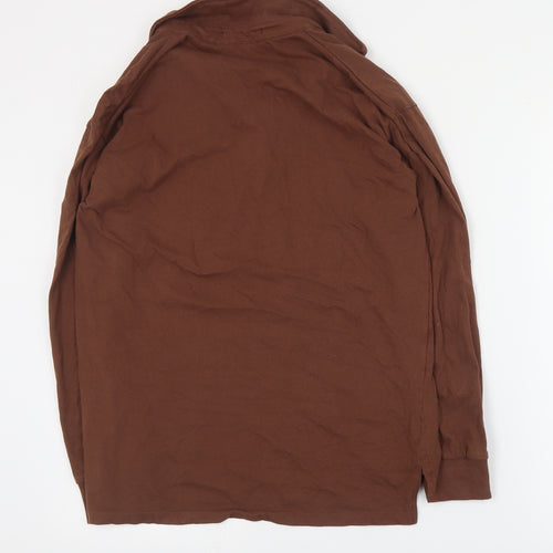 Threadbare Womens Brown  Cotton Basic Polo Size 10 Collared