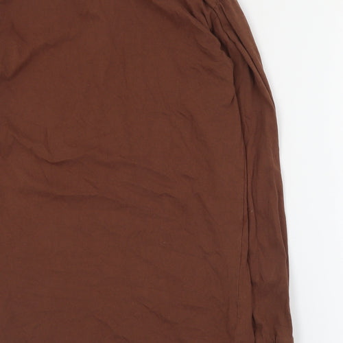 Threadbare Womens Brown  Cotton Basic Polo Size 10 Collared