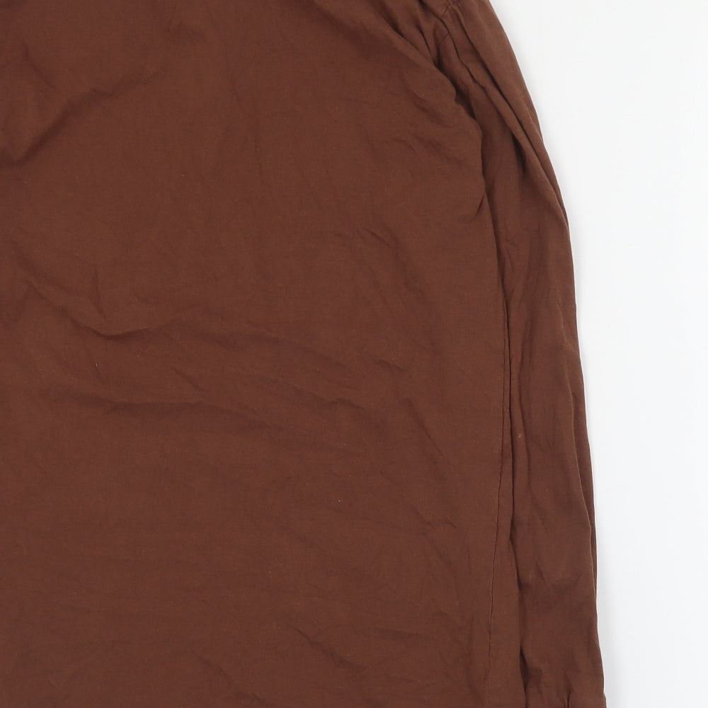 Threadbare Womens Brown  Cotton Basic Polo Size 10 Collared