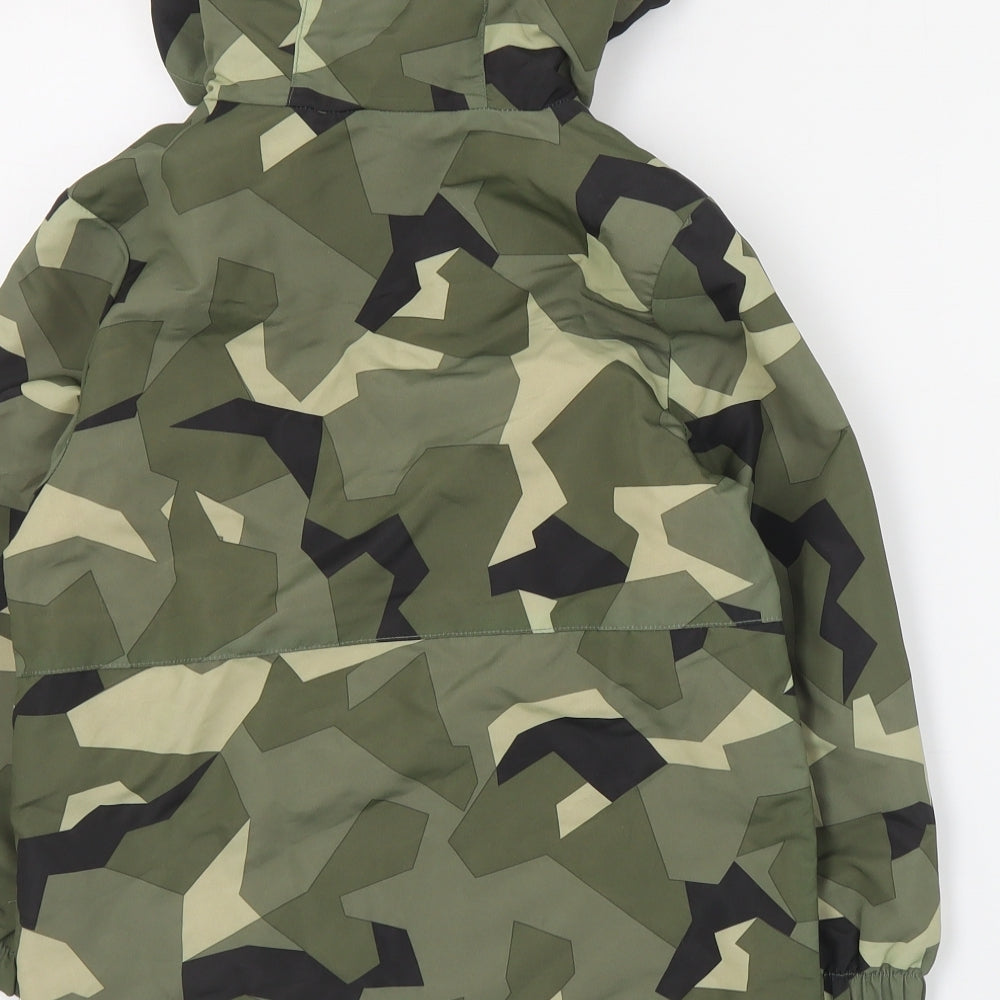 F&F Boys Green Camouflage  Rain Coat Coat Size 5-6 Years  Zip