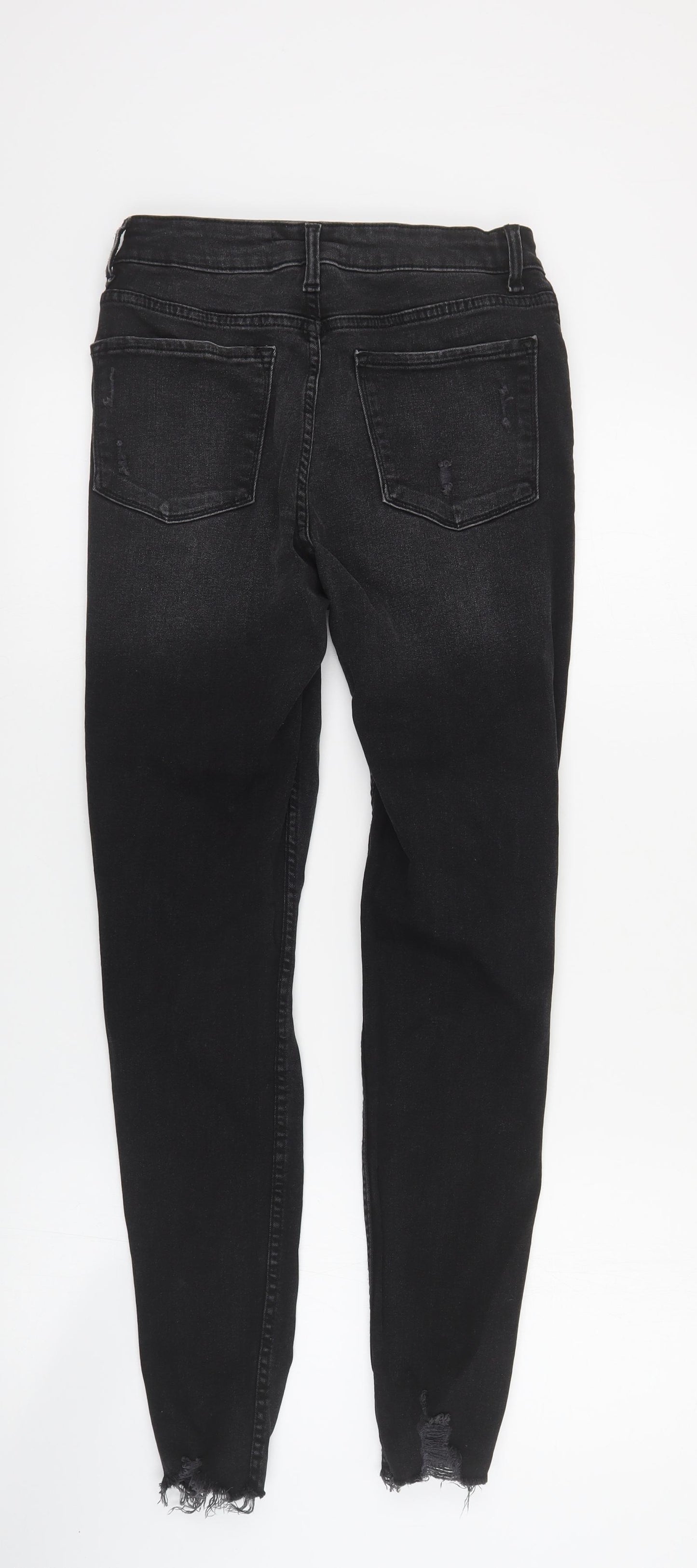 Primark Womens Black  Cotton Skinny Jeans Size 10 L30 in Regular Zip
