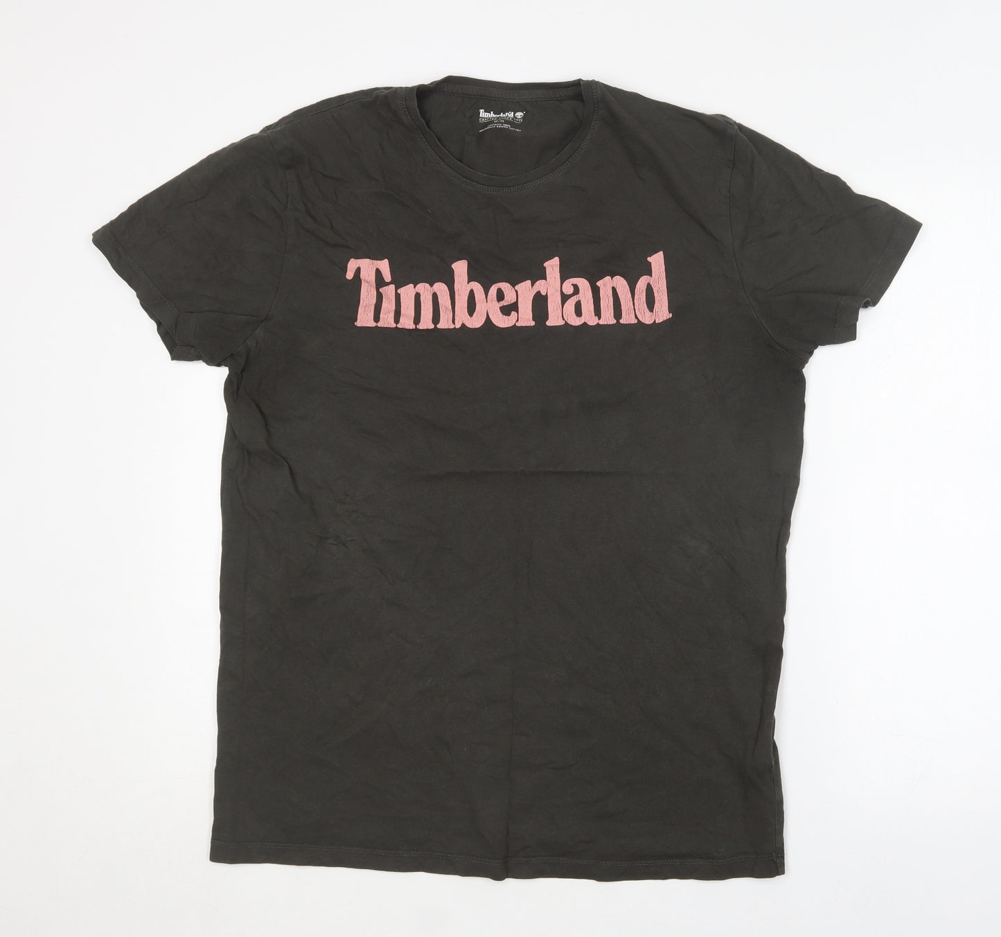 Timberland Womens Green  Cotton Basic T-Shirt Size M Round Neck