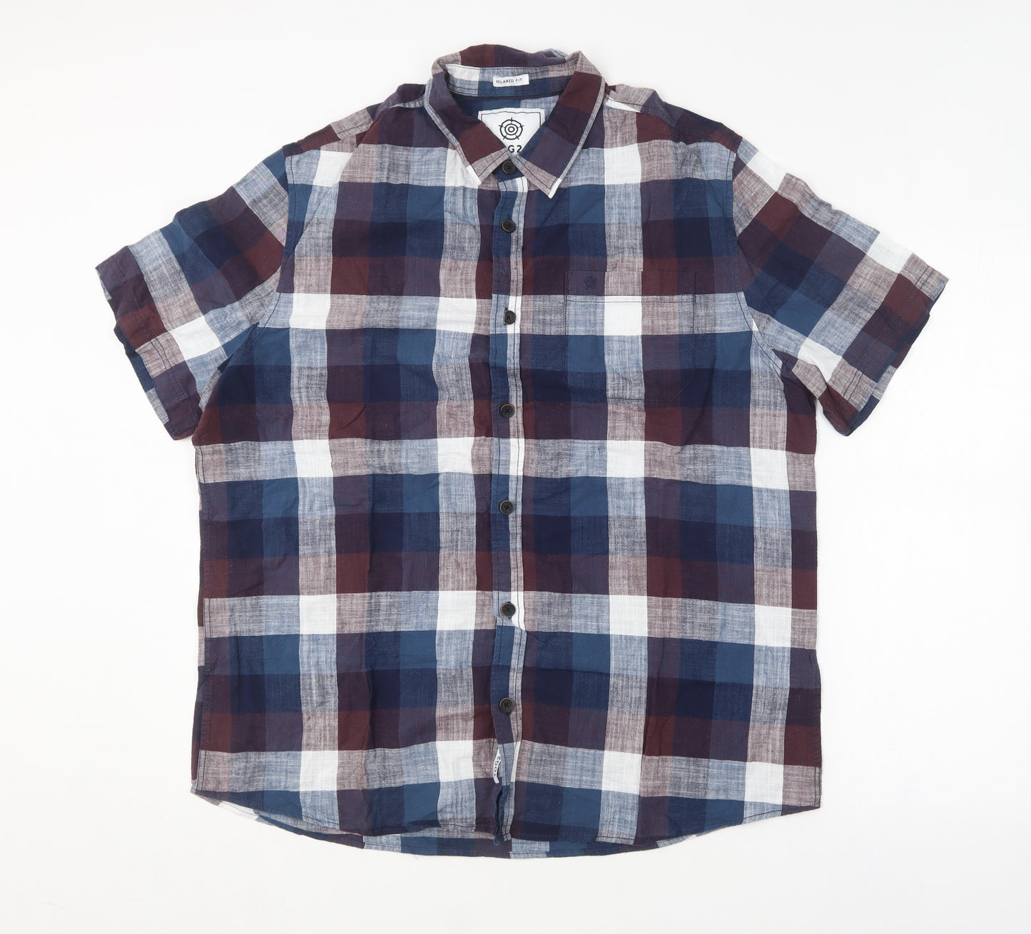 TOG 24 Mens Multicoloured Check Cotton  Button-Up Size XL Collared