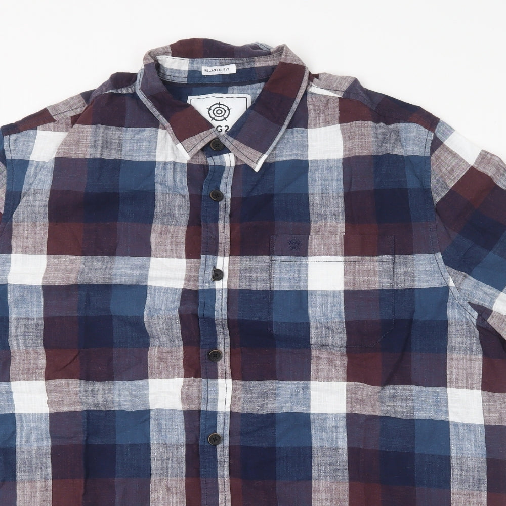 TOG 24 Mens Multicoloured Check Cotton  Button-Up Size XL Collared