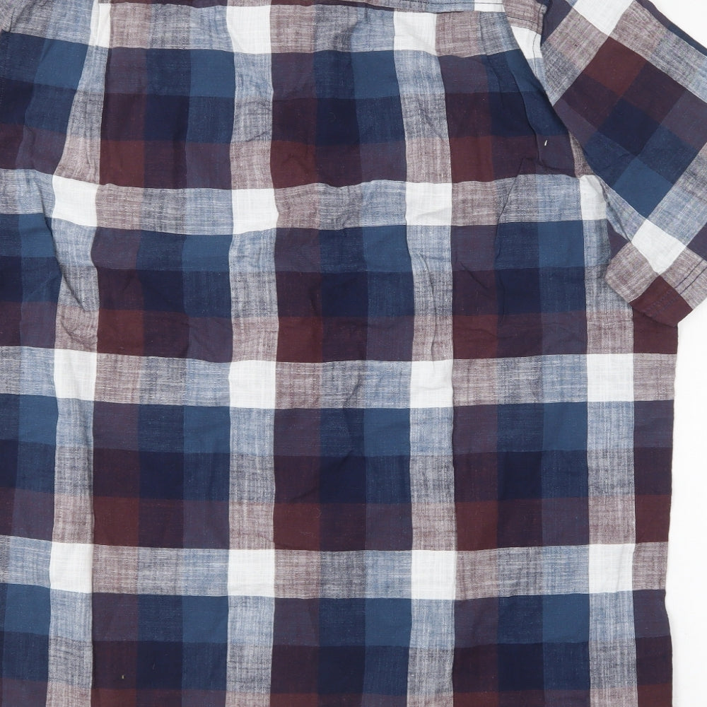 TOG 24 Mens Multicoloured Check Cotton  Button-Up Size XL Collared