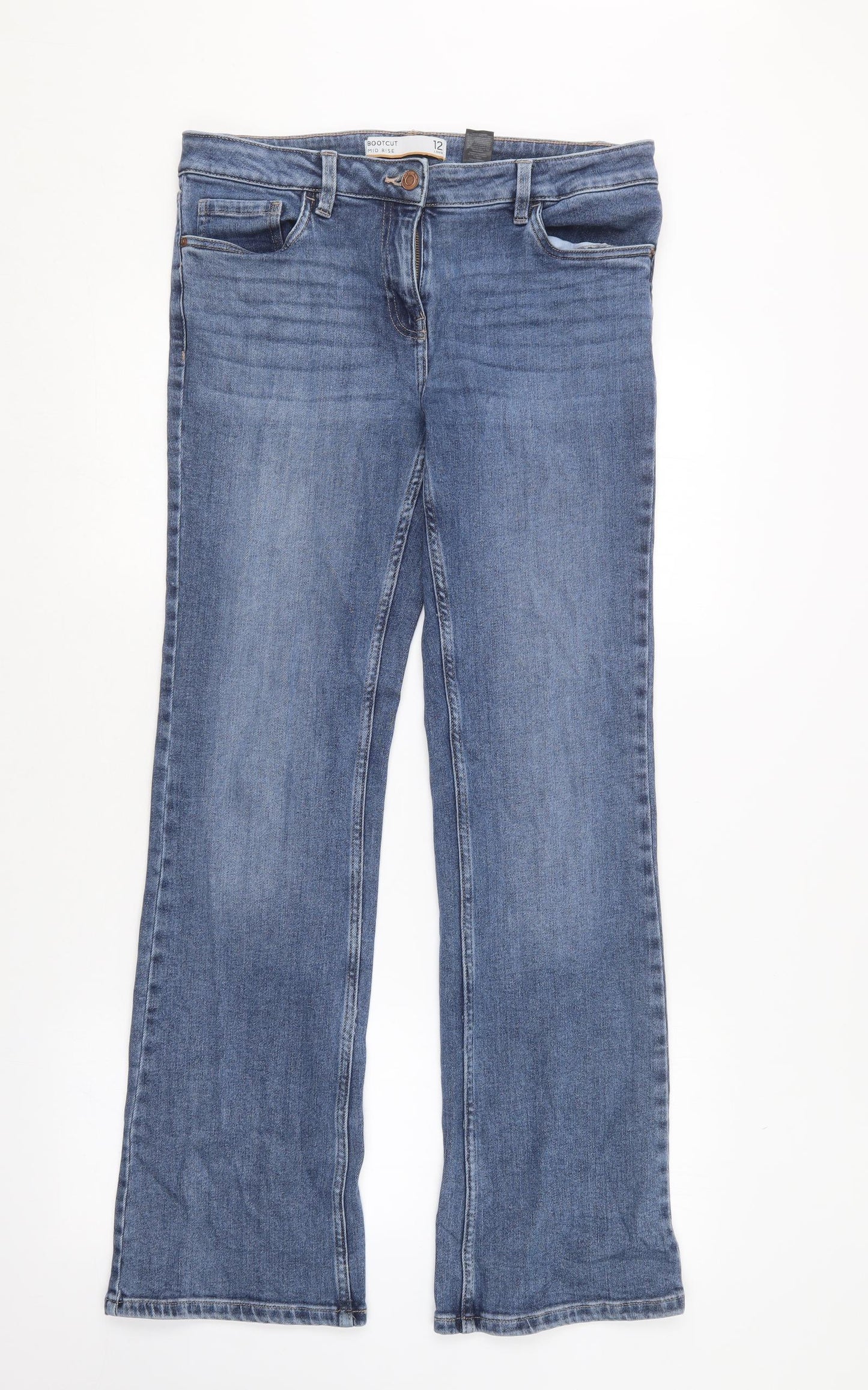 NEXT Womens Blue  Cotton Bootcut Jeans Size 12 L20 in Regular