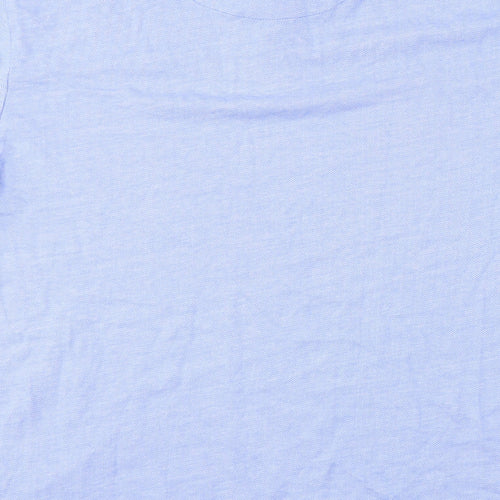 Selezione Gringio Mens Blue Herringbone Cotton  Polo Size XL Collared