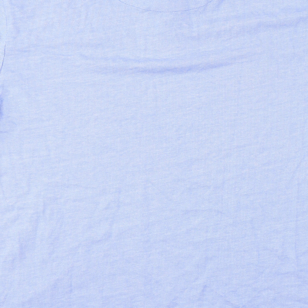 Selezione Gringio Mens Blue Herringbone Cotton  Polo Size XL Collared