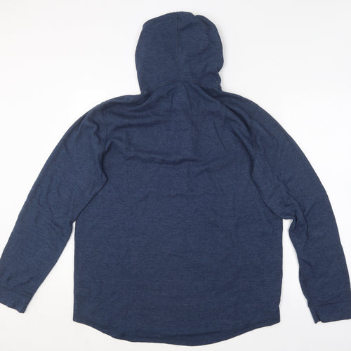 George Mens Blue  Cotton Pullover Hoodie Size L