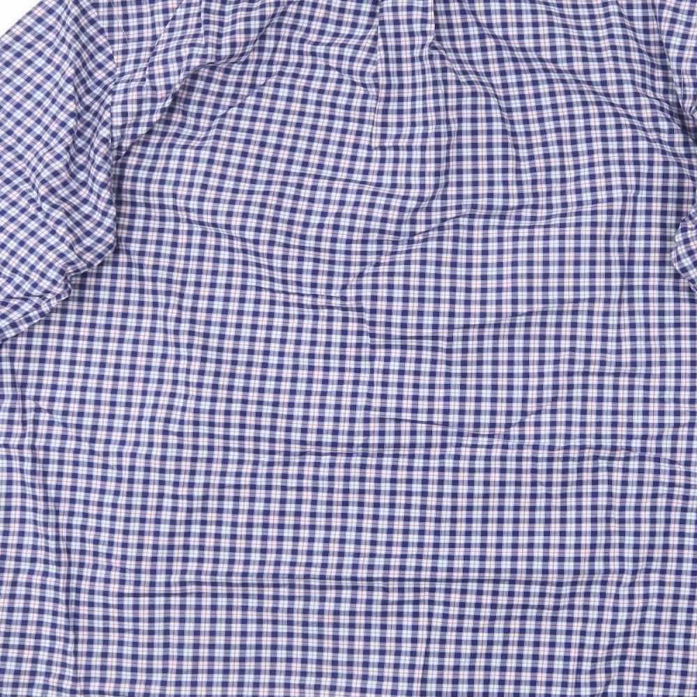 Ralph Lauren Mens Blue Check Cotton  Button-Up Size L Collared