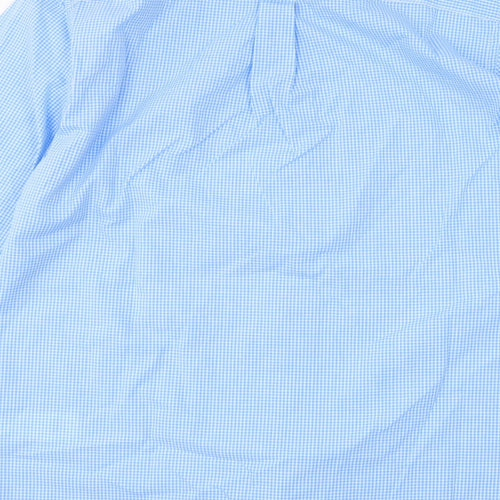 Chaps Mens Blue Check Cotton  Button-Up Size M Collared