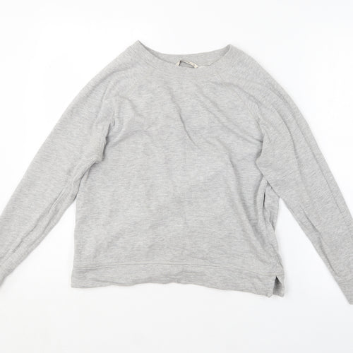 TU Womens Grey Round Neck  Cotton Pullover Jumper Size 8