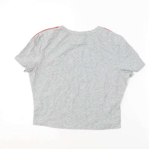 SheIn Womens Grey  Cotton Basic T-Shirt Size L Round Neck