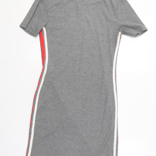 H&M Womens Grey  Polyester Bodycon  Size 42  Round Neck