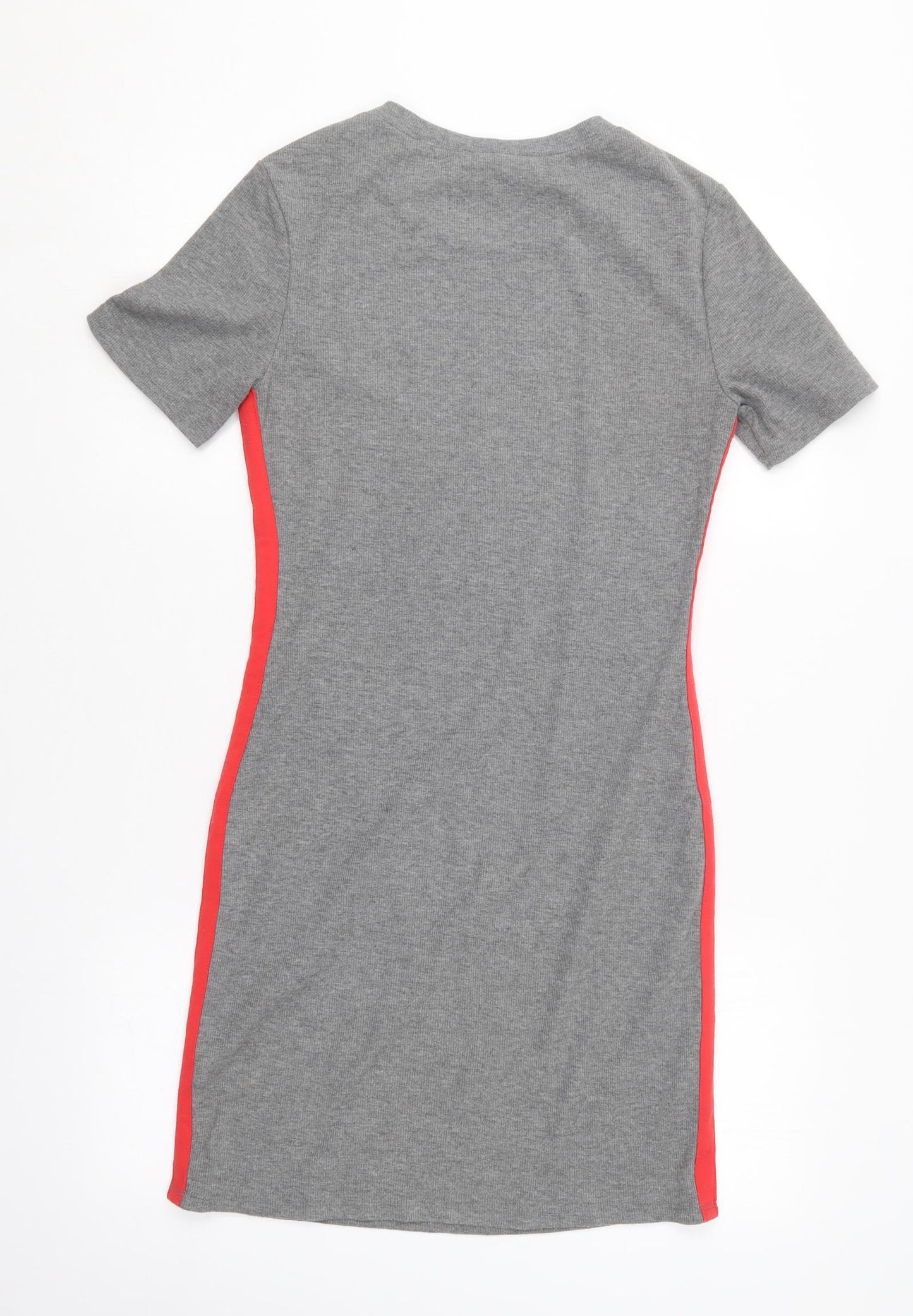 H&M Womens Grey  Polyester Bodycon  Size 42  Round Neck