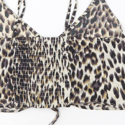 Chemistry Womens Multicoloured Animal Print Polyester Camisole T-Shirt Size 10 Square Neck