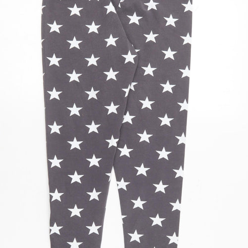 Fred & Noah Womens Grey Geometric Cotton Jogger Leggings Size XS L24 in   - Star print.