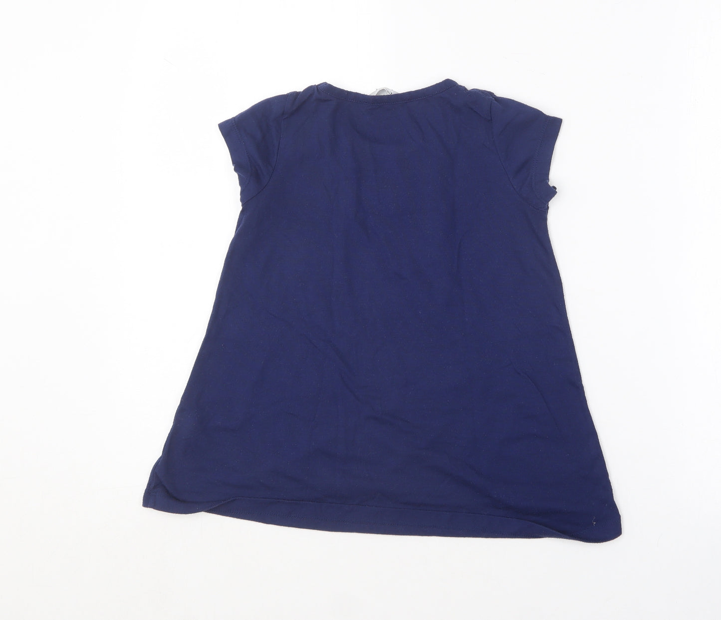 George Girls Blue  Polyester Basic T-Shirt Size 8-9 Years Round Neck  - Love heart