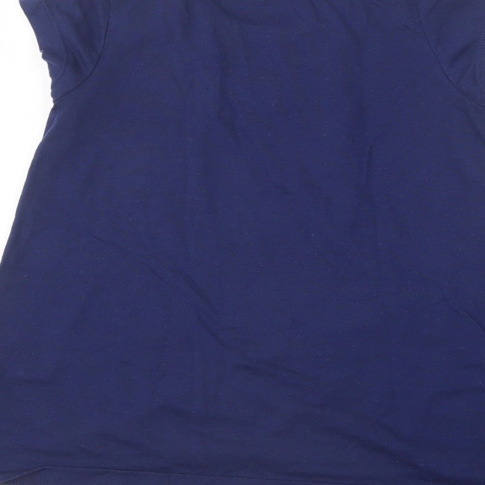 George Girls Blue  Polyester Basic T-Shirt Size 8-9 Years Round Neck  - Love heart