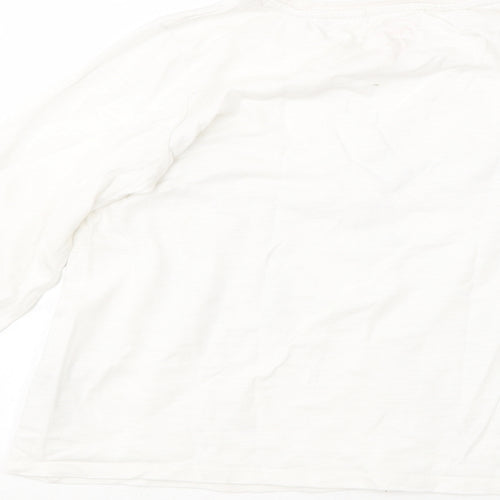 NEXT Girls White  Cotton Basic T-Shirt Size 10 Years Round Neck