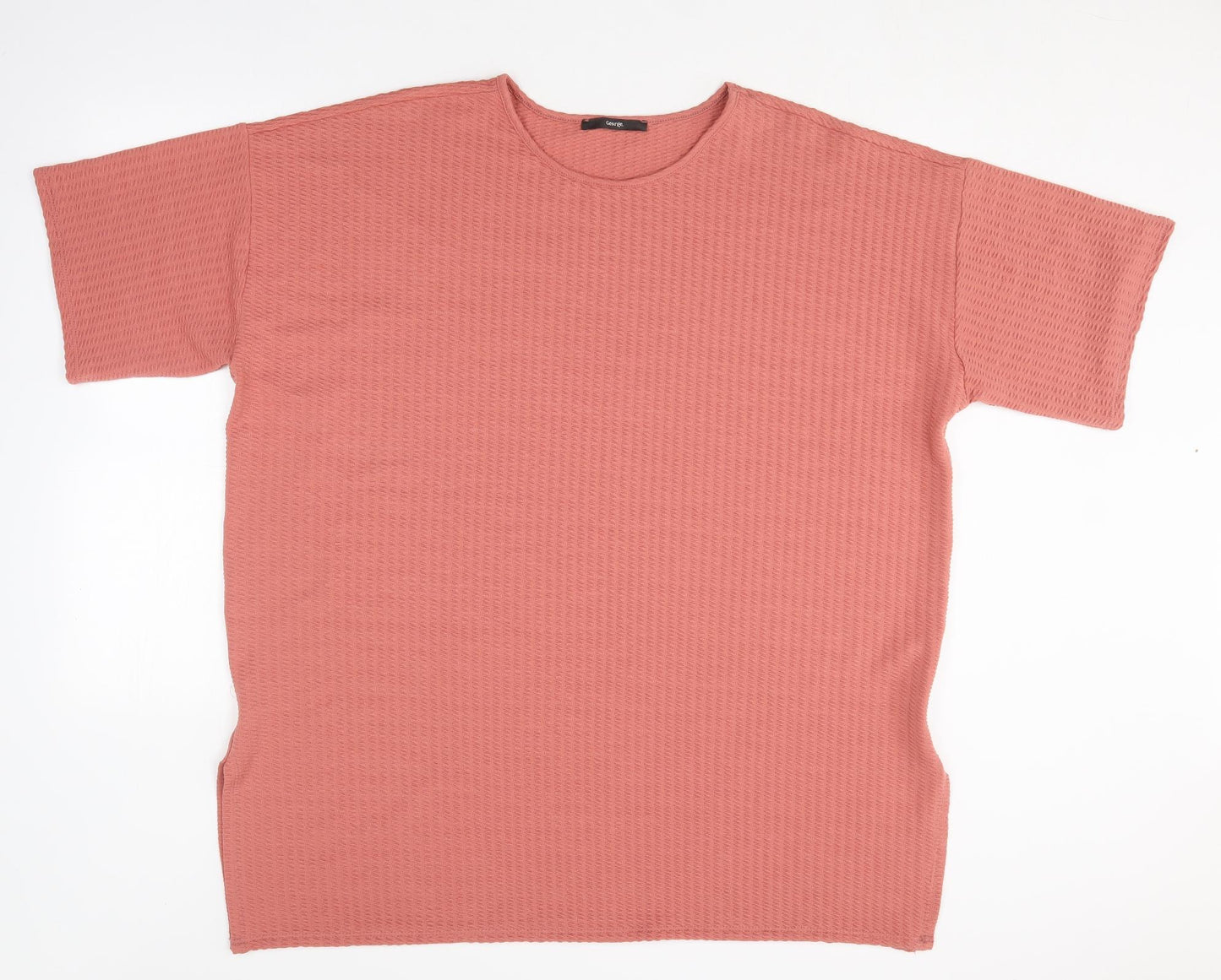 George Womens Pink  Polyester Basic T-Shirt Size 22 Round Neck