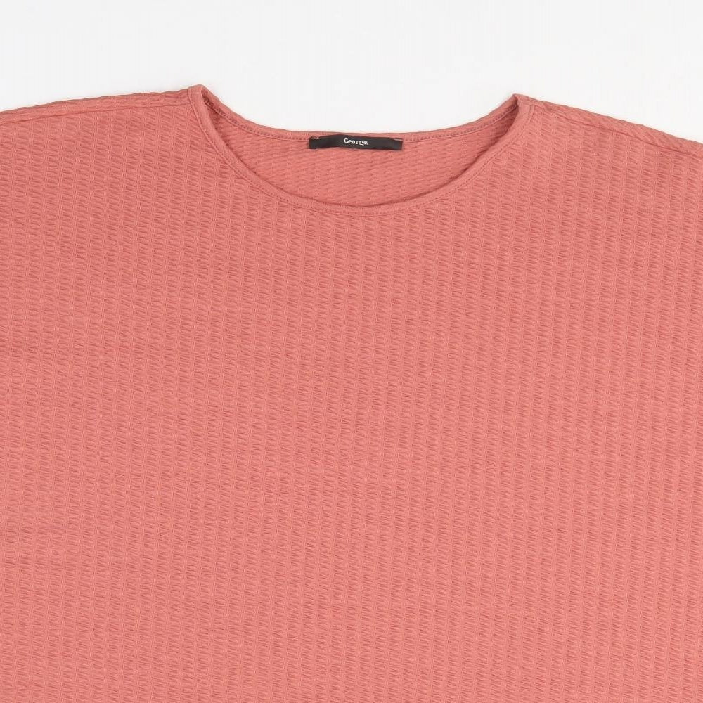 George Womens Pink  Polyester Basic T-Shirt Size 22 Round Neck