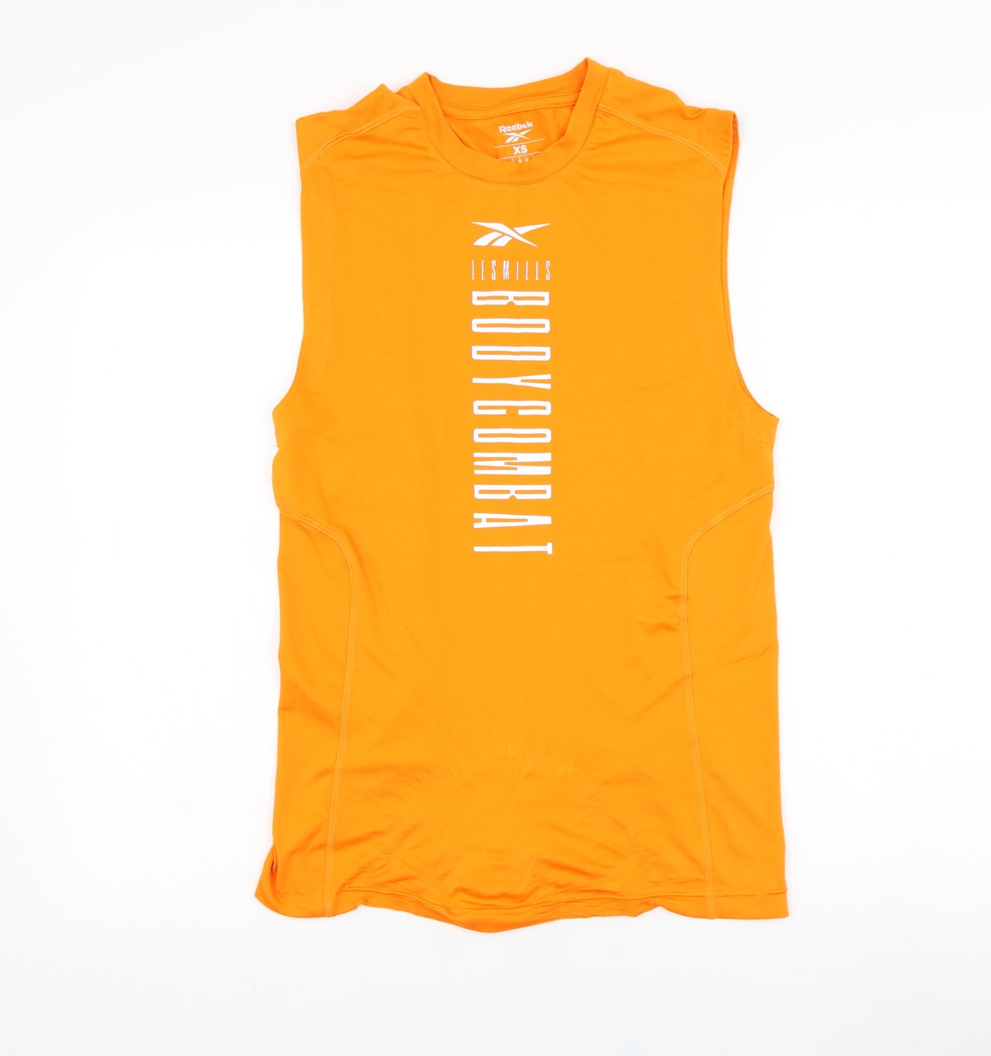 Reebok Womens Orange  Polyester Basic Tank Size XS Round Neck Pullover