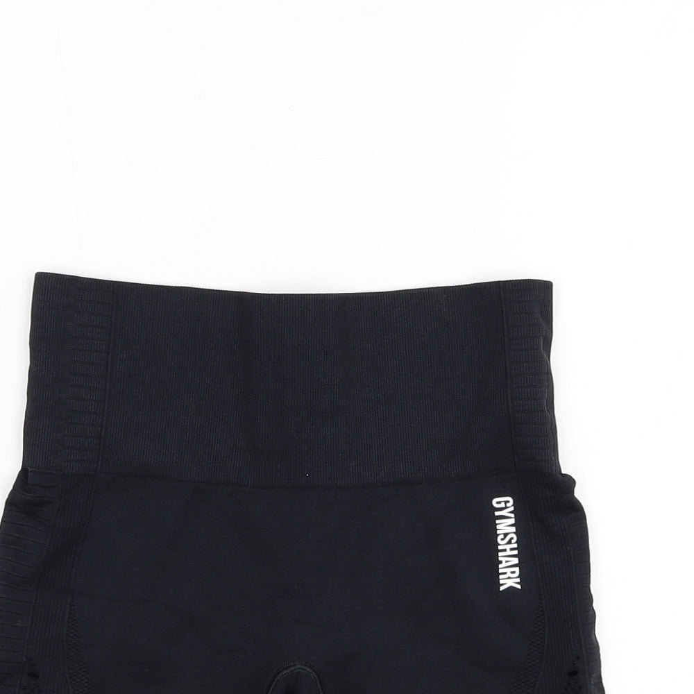 Gymshark Womens Black  Polyester Compression Shorts Size 26 in L5 in Regular