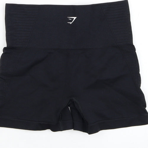 Gymshark Womens Black  Polyester Compression Shorts Size 26 in L5 in Regular