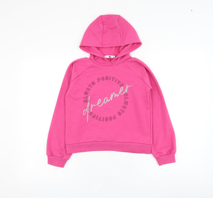 Very Girls Pink  Polyester Pullover Hoodie Size 9 Years  Pullover - Slogan