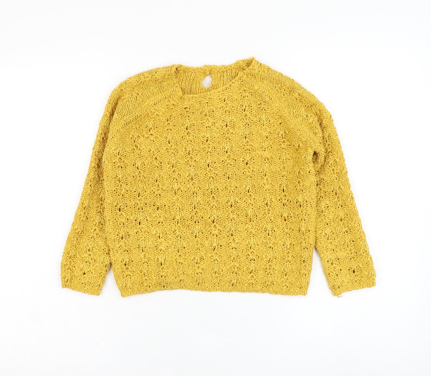 Dunnes Stores Girls Yellow Round Neck  Acrylic Pullover Jumper Size 8 Years  Pullover