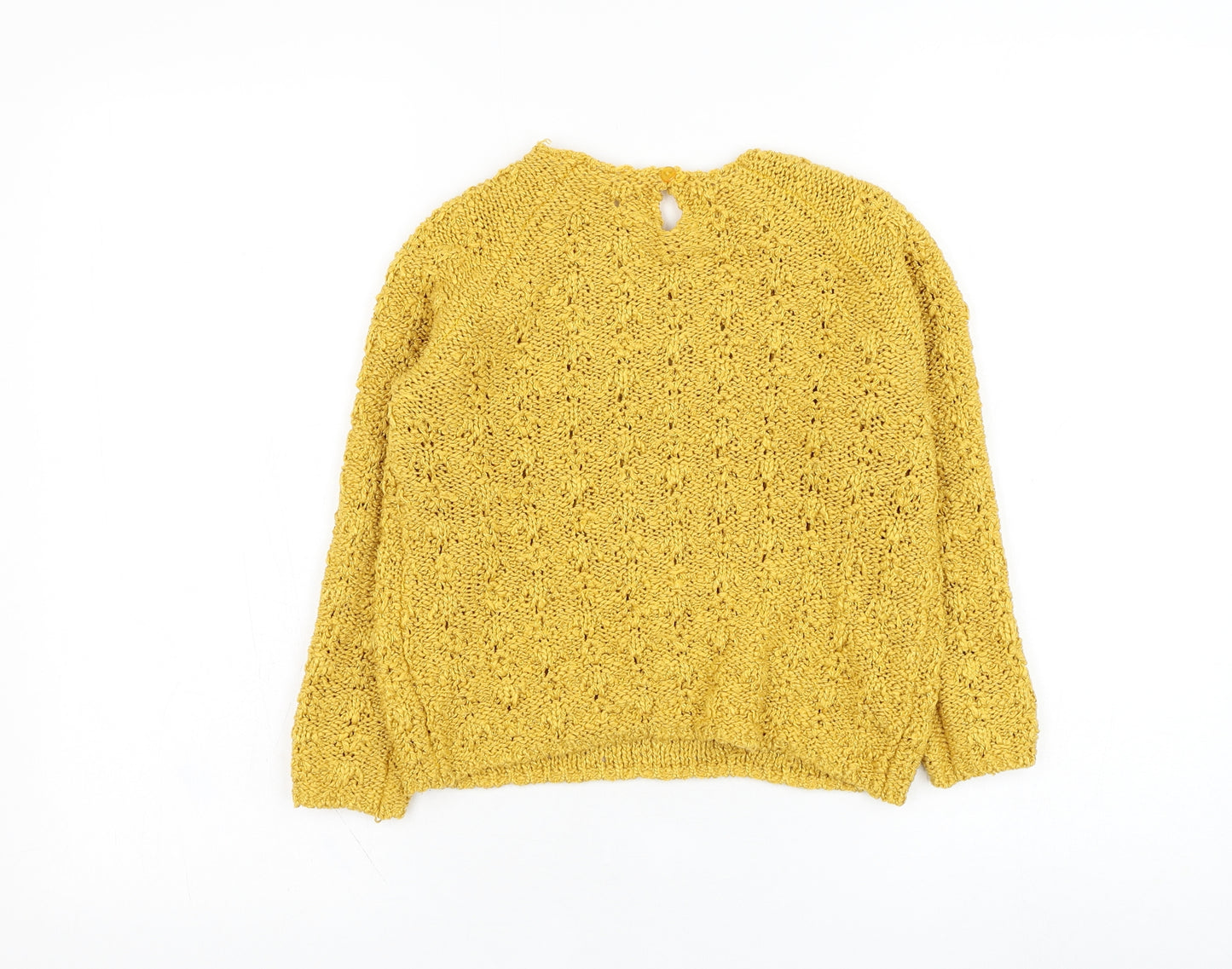 Dunnes Stores Girls Yellow Round Neck  Acrylic Pullover Jumper Size 8 Years  Pullover