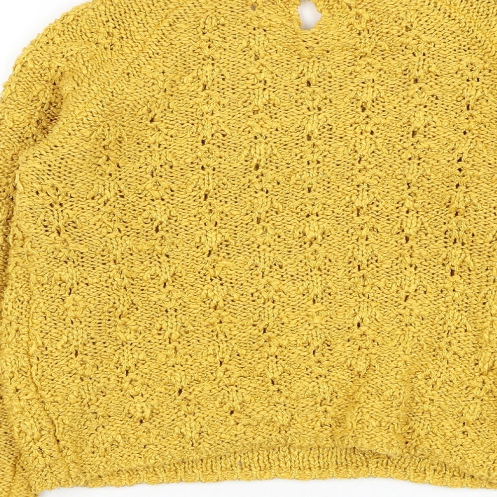 Dunnes Stores Girls Yellow Round Neck  Acrylic Pullover Jumper Size 8 Years  Pullover