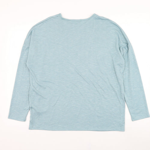 Papaya Womens Blue Round Neck  Polyester Pullover Jumper Size M   - Star