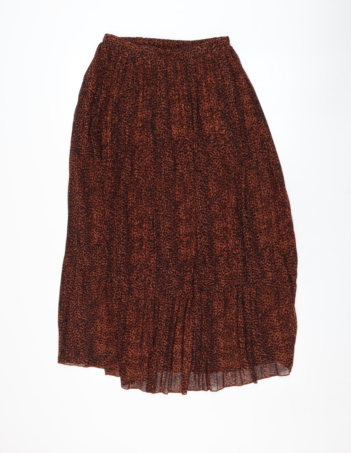 New Look Womens Brown Animal Print Polyester Flare Skirt Size 10