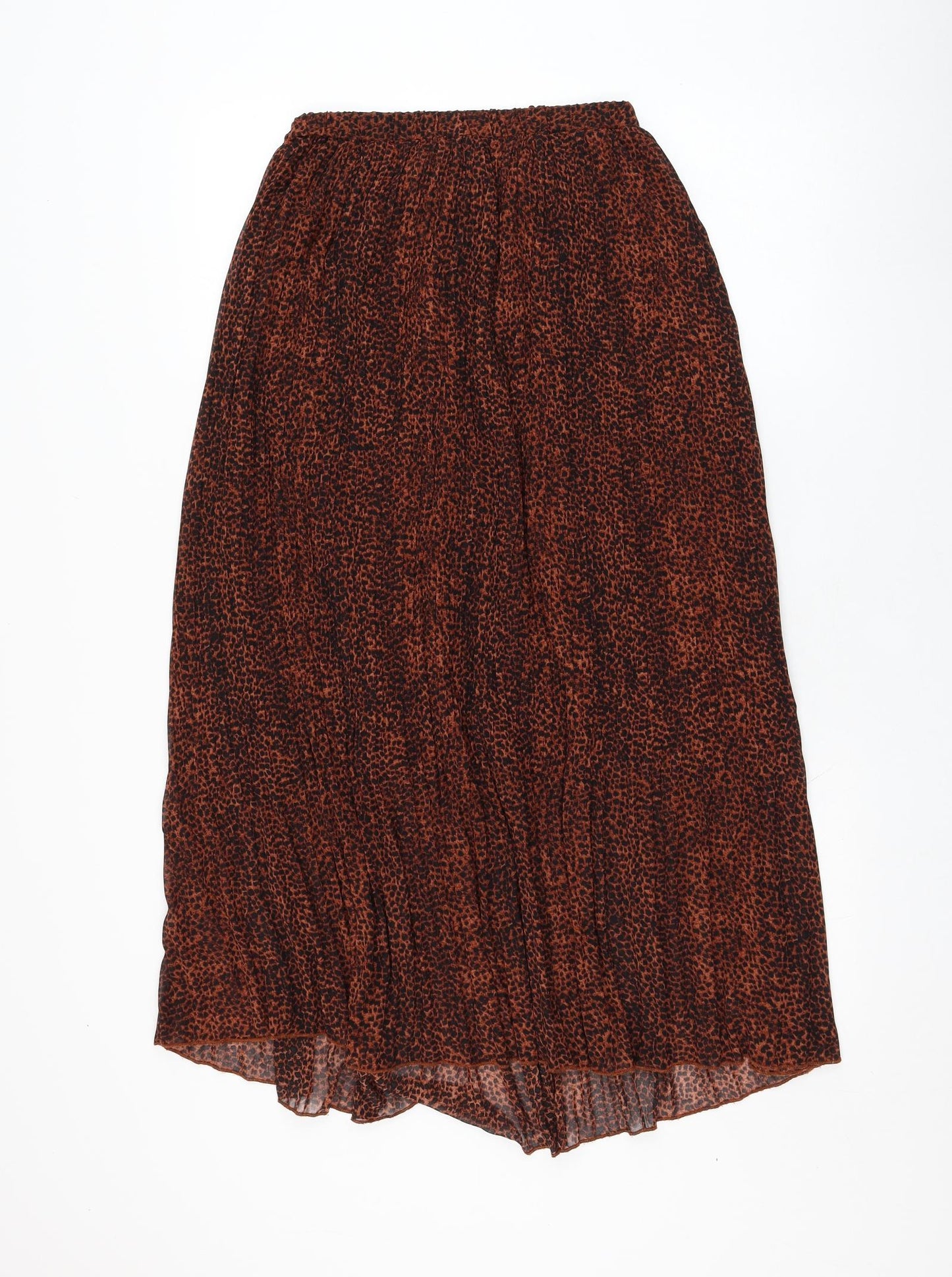 New Look Womens Brown Animal Print Polyester Flare Skirt Size 10