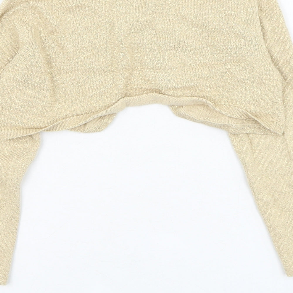 H&M Girls Gold Round Neck  Cotton Cardigan Jumper Size 4-5 Years  Button