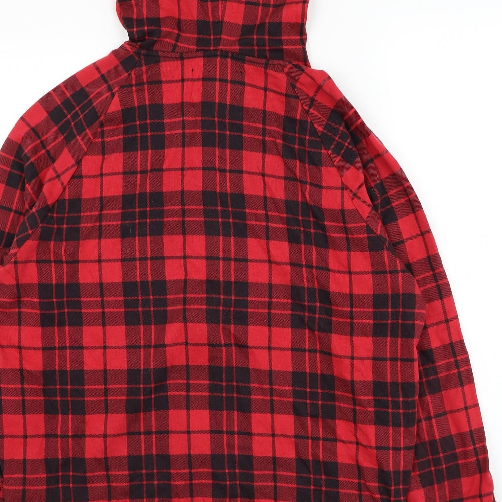 Victoria Sport Womens Red Check Cotton Full Zip Hoodie Size XS  Zip
