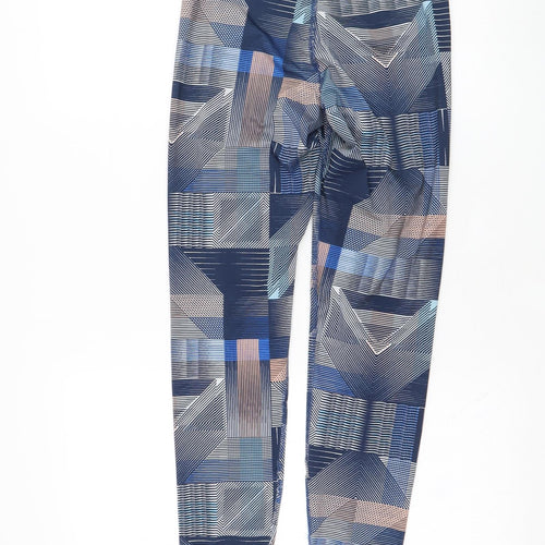 F&F Womens Blue Geometric Polyester Compression Leggings Size 26 in L27 in Regular Pullover