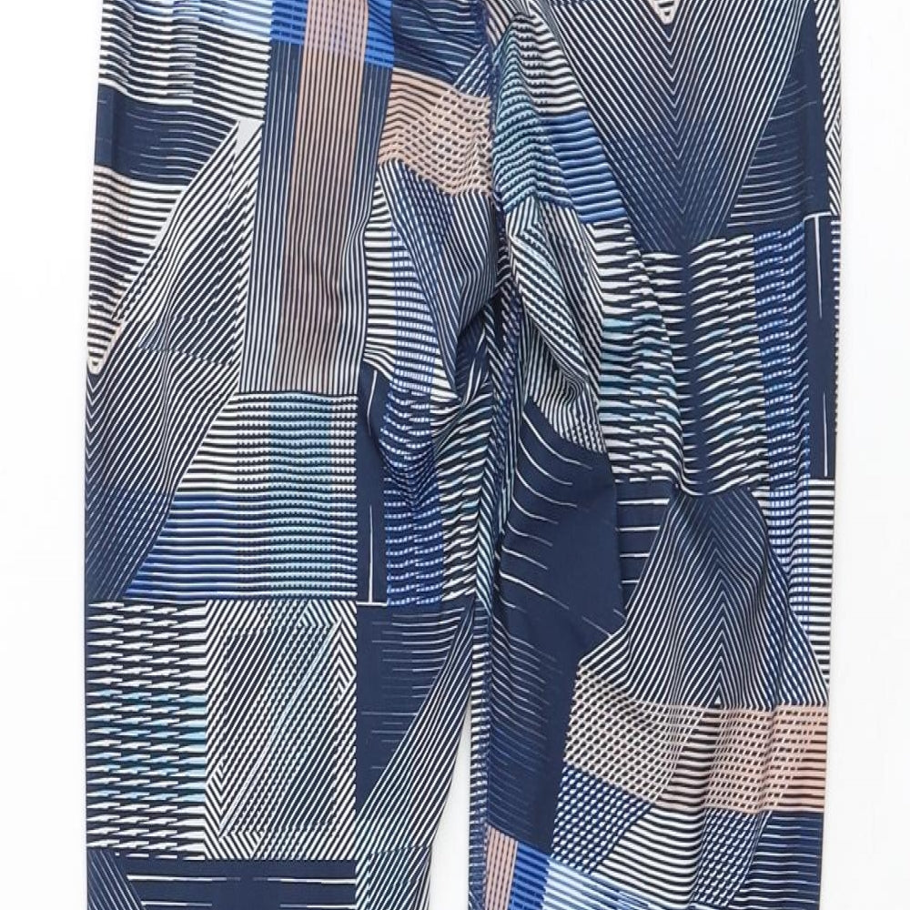 F&F Womens Blue Geometric Polyester Compression Leggings Size 26 in L27 in Regular Pullover