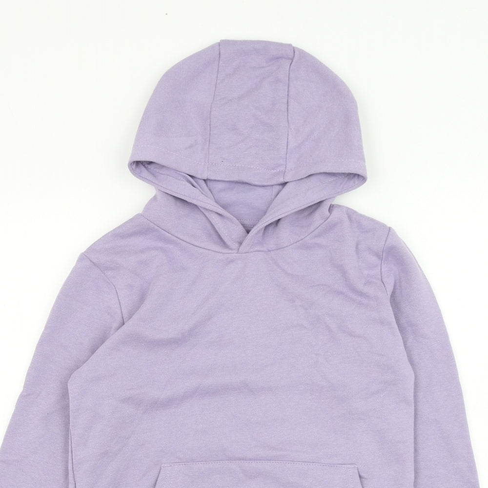 Dunnes Stores Girls Purple  Cotton Pullover Hoodie Size 8-9 Years  Pullover